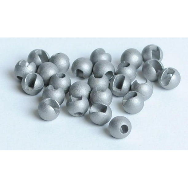 25 Premium SILVER  3.3mm   1/8"  Beads Bead Heads for Fly Tying 